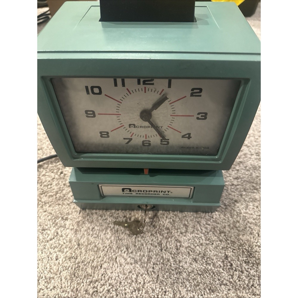 Acroprint Time Recorder Punch Clock Model 125QR4 Tested Works